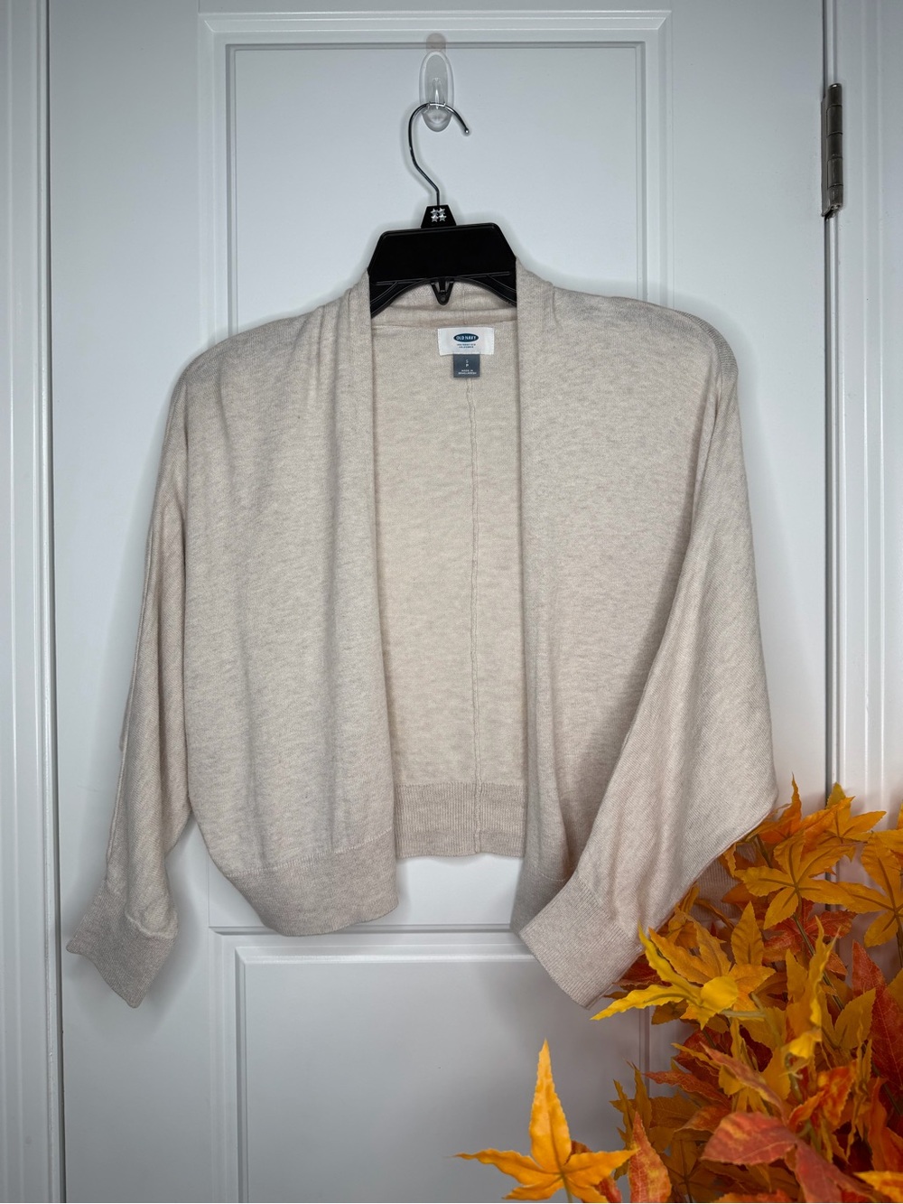 Old Navy Cream Open-Front Draped Shrug